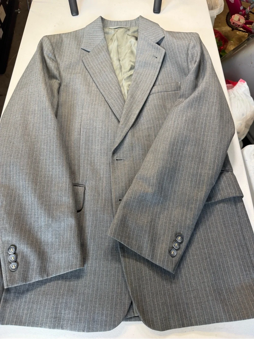 Men's Gray Pinstripe Sport Coat Blazer